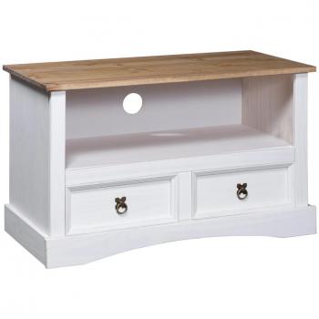 Mueble para TV Corona Range de pino mexicano 91x43x56 cm, Mueble de Salon, Mueble TV, Mueble Televisor, Mesa de TV en color blanco