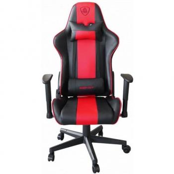 Keep Out XS Pro-Racing Silla Gaming Negro/Rojo con Reposabrazos 2D, Cojín Lumbar y Cervical