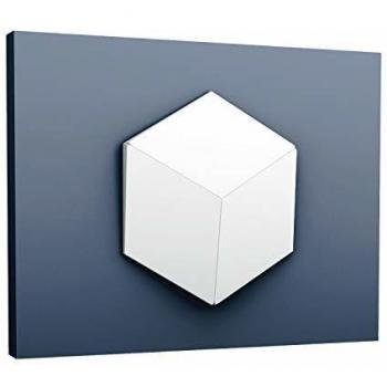 Panel Decorativo 3D Rombo W105 - Orac, Blanco, 30x34.6 cm