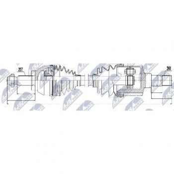 Árbol de transmisión NTY NPW-FR-053 Antriebswelle con características de alta resistencia y durabilidad