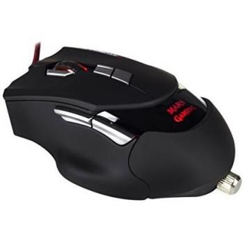 Mars Gaming MM3, Ratón Gaming 16400DPI, Luz LED 6, 10 Botones, 5 Perfiles, Negro