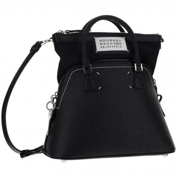 Maison Margiela Black Leather 5AC Handbag Size OS