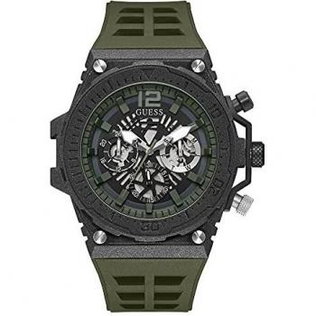 GUESS Men Analog Quartz Watch with Silicone Strap GW0325G2