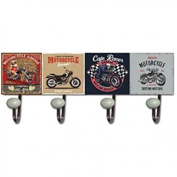 Percha Garage Multicolor de Metal Signes Grimalt - Perchero Decoración Pared 18x7x40cm