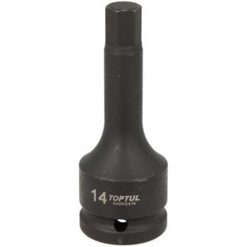 TOPTUL KADH2414 Toma de impacto hexagonal 3/4 14 mm, Longitud 105 mm, Cubos insertables