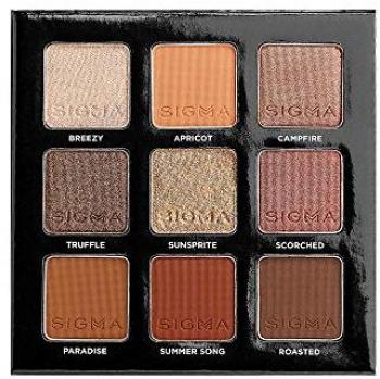 Sigma Beauty Fiery Eyeshadow Palette - 9 g, Bold Eyeshadow Shades in Matte, Shimmer and Metallic Finishes, Highly Pigmented Vegan Eye Makeup Palette