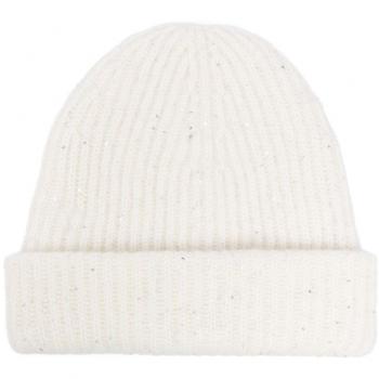 Fabiana Filippi Women's Ribbed Wool Blend Beanie Hat in Beige | Size UNI | SAD214A820D29625