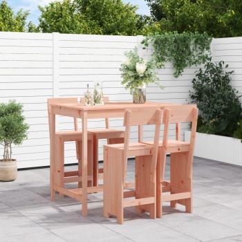 Conjunto de barra de jardín 5 piezas madera maciza Douglas marrón