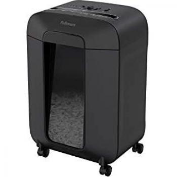 Fellowes LX85 - Destructora trituradora de papel, corte en partículas, destruye hasta 12 hojas, uso personal, tritura tarjetas de crédito, color negro