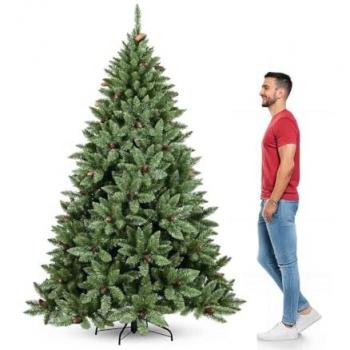 Árbol de Navidad Boho Frankystar con piñas de PVC, dimensiones 132 x 210 cm, 1156 ramas