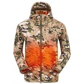 DEWBU Chaqueta Calefactable con 7.4v Batería Softsell Impermeable Invierno para Actividades al Aire Libre