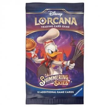 Disney Lorcana Card Game - Shimmering Skies - Sobre de Cartas (12 cartas) en Inglés, incluye cartas coleccionables del Capítulo 5: Shimmering Skies, modelos surtidos
