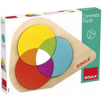 Goula - Chromatic Puzzle, juguete para bebé, color azul, rojo y amarillo