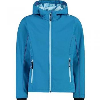 CMP Chaqueta Softshell Infantil con Capucha Fija Azul Claro 3a29385n