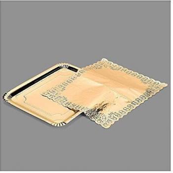 BOLSA CON 1 BANDEJA RECTANGULAR CON BLONDA ORO 31x38cm