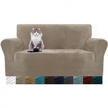 MAXIJIN Fundas de sofá de Terciopelo Grueso de 2 plazas elásticas Antideslizantes Fundas de sofá de Dos plazas para Sala de Estar, Perros, Gatos, Asientos de sofá, Fundas elásticas