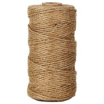 jijAcraft Cuerda de Yute Cordel Manualidades, 100 Metros, para Bricolaje, Decoración, Aplicaciones de Jardinería, Embalaje