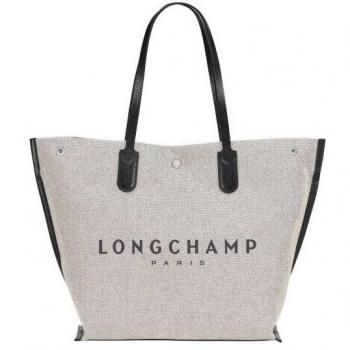 Longchamp Essential Large Beige Cotton Tote Bag