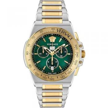 Versace Greca Extreme Chronograph Watch VE7H00523 - Swiss Made, Bicolor, Multicolored, Date Function, Men's Stainless Steel