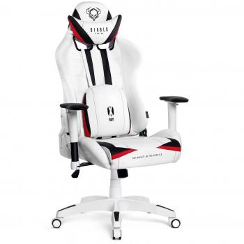 Silla Gaming Diablo X-Ray, Ergonométrica, Piel Sintética, Inclinación 160°, Accoudores 4D, Talla L (Blanco-Negro)
