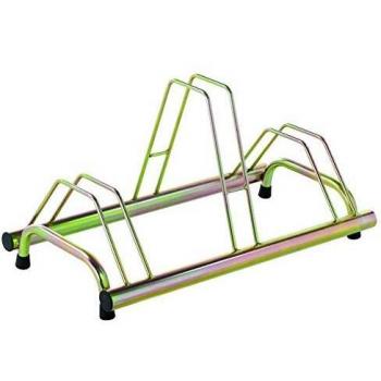 Soporte para Bicicletas de Suelo de 3 Puestos Andrys, Galvanizado en Frío, Color Tropical Oro, Dimensiones 77 x 42 x 40 cm