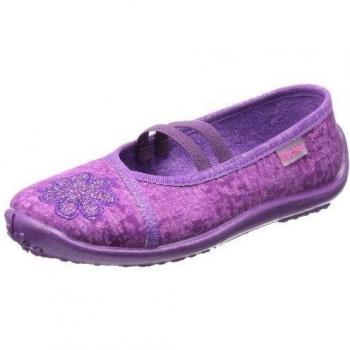 Fischer Nelly Blüte - Zapatillas de casa de material sintético infantil, color Violeta, talla 26