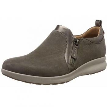 Clarks Un Adorn Zip, Mocasines para Mujer, Gris