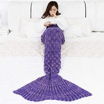 Manta de Cola de Sirena por YOWAO, Escamas de Pescado Patrón Suave Todas las Temporadas Mantas para Dormir