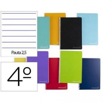 Cuaderno Espiral Liderpapel Cuarto Witty Tapa Dura 80h 75gr Pauta Estrecha 2,5mm