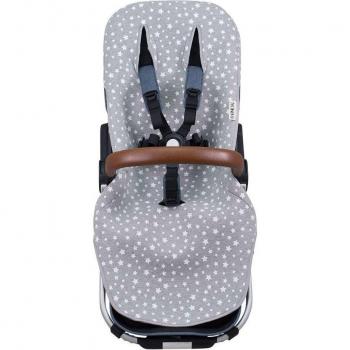 Colchoneta Jyoko para Silla Bugaboo Donkey de Algodón Orgánico y Transpirable, compatible con silla de paseo Bugaboo Donkey, diseño White Star