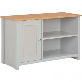 Mueble de TV Gris 95x39x58 cm con Estante para Televisor y Almacenamiento