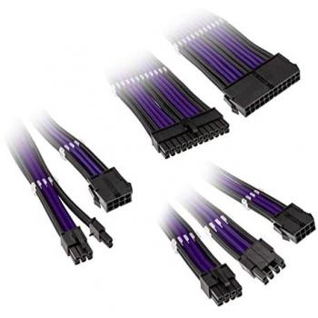 Kolink Core Adept Braided Cable Extension Kit - Jet Black/Titan Purple