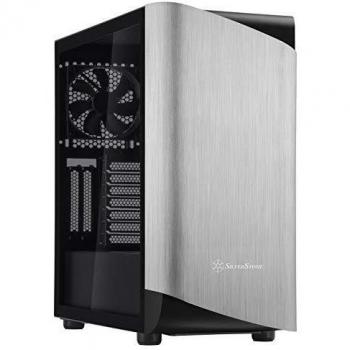 SilverStone SST-SEA1SB-G - SETA A1 Mid-Tower ATX Computer Case, tempered glass side panel, silver on black