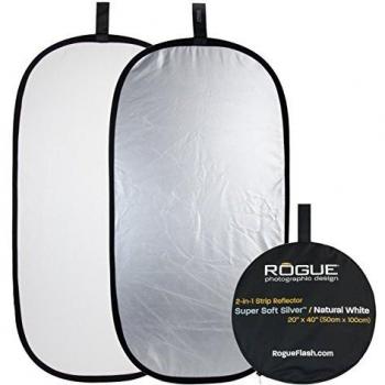 Rogue 20 x 40-Inch 2-in-1 Super Soft Collapsible Reflector - Silver/Natural White, ROGUE2040SW