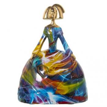 Figura Decorativa Multicolor Plástico Vestido Pintura 16 x 19 x 25 cm