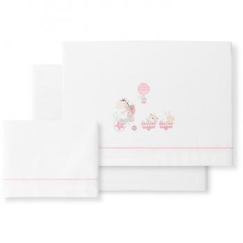Sábanas Minicuna 100% Algodón 50X80 Modelo Jirafa Bicicleta Interbaby