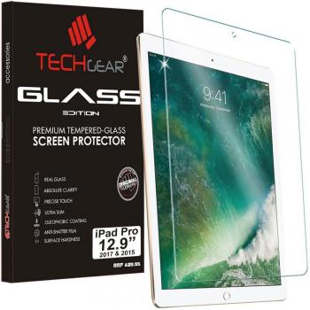 TECHGEAR Vidrio Compatible con iPad Pro 12.9 2017/2015 - Auténtica Protector de Pantalla Vidro Templado Solamente para Apple iPad Pro 12.9 Pulgada 2017 e 2015