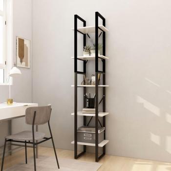 Librería 5 estantes blanco 40x30x175 cm de madera de pino