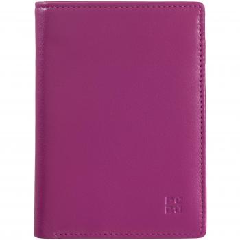Cartera mediana vertical de hombre Dudu en piel con solapa interior y protección RFID, diseño multicolor