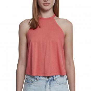 Urban Classics Neckholder Tanktop, Camiseta sin Mangas para Mujer, Rosa