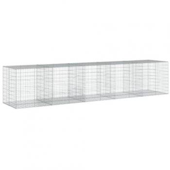 Gabion Basket with Cover 500x100x100 cm Galvanised Iron