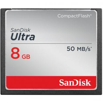 Sandisk Ultra CF 8GB 50MB/s - Memoria Compact Flash de 8 GB, negro y gris