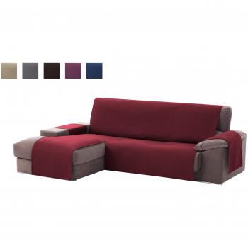 textil-home Funda Cubre Sofá Chaise Longue Adele, Protector para Sofás Acolchado Brazo Izquierdo. Tamaño -200cm. Color Rojo