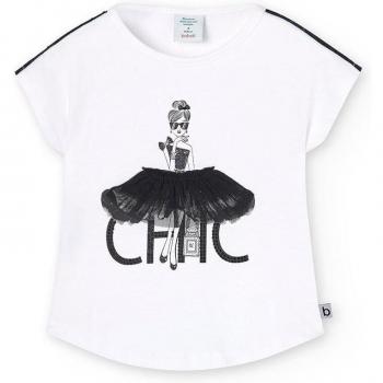 Camiseta de niña Boboli con dibujo frontal
