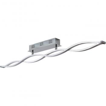 Lámpara LED de techo Roan, ondulada, moderna, plateada, hecha de plástico e.o., ideal para salón y comedor