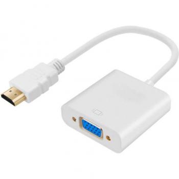 Adaptador Convertidor de Señal Digital de Alta Definición (HDTV) a VGA para TV y Monitor en Full HD - Blanco