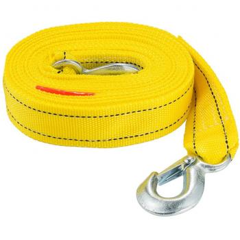 FREESOO 5 Toneladas Pesada Cable Cuerda de Remolque para Coche Cinta de Servicio de Emergencia en Carretera 4M línea de Correa de Remolque con 2 Ganchos Hebilla