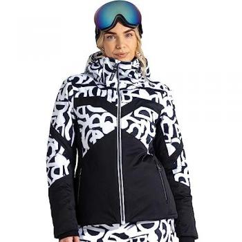 Chaqueta Rocker Negro para mujer de Dare2b, características: impermeable, transpirable, con capucha ajustable, tejido elástico, cierre frontal completo, bolsillos con cremallera y ajuste en la cintura