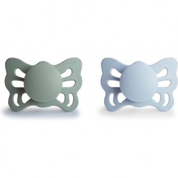 Pack chupetes anatómicos Frigg Butterfly Silicona Salvia Azul en polvo 0-6M 2uds
