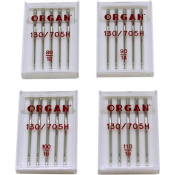 Recambio de agujas para máquinas de coser ALFA A609800000, set de 4 estuches de agujas Alfa sistema 130/705H, color gris